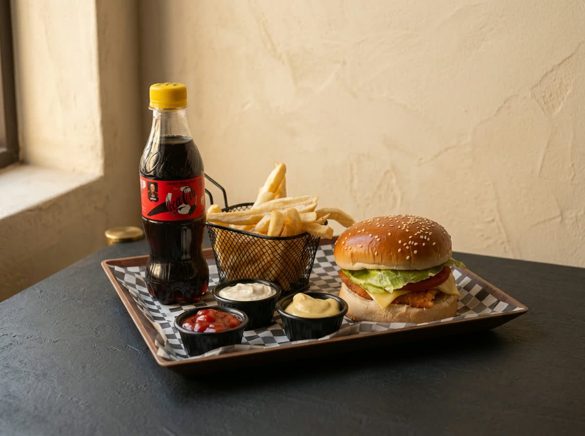 Burger maison servi en menu